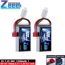 2x Zeee 7.4V 2S Lipo Battery T