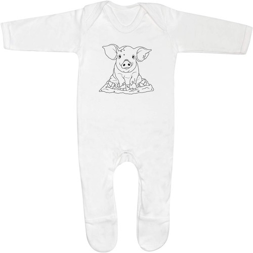 Muddy pig baby romper - 'muddy,
