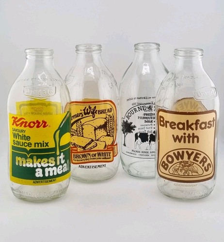 Vintage unigate milk bottles - vintage,