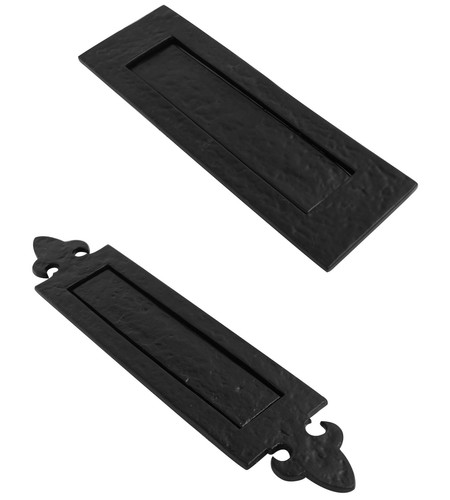 Black antique letter plate - black,