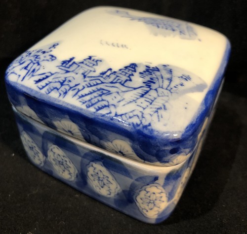 Oriental china trinket box - oriental,