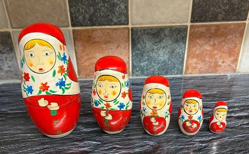 Vintage russian red wooden - vintage,