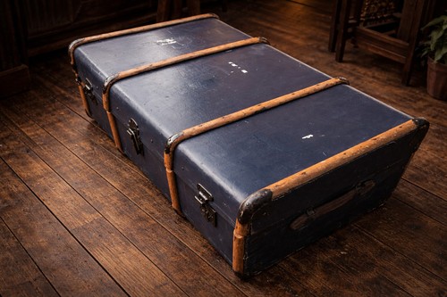 Large vintage steamer trunk - steamer,
