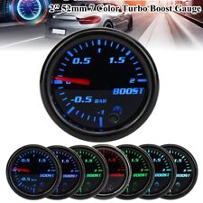 2'' 52mm Universal 12V Turbo Boost Gauge Vacuum Pressure Meter 7 Color LED