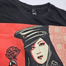 Obey Propaganda Shirt L Art Skate Essential World Industries Keith Haring Girl