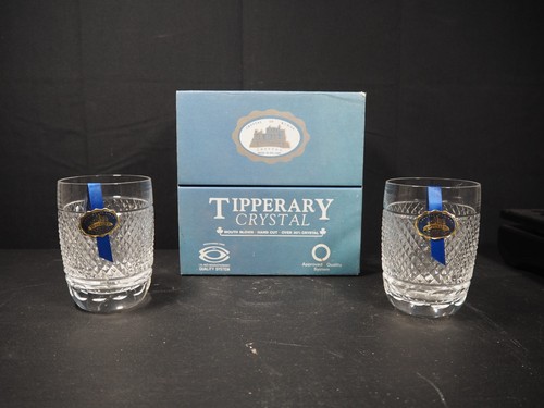 Pair cut crystal - cut, tumblers