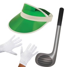 PUB GOLF VISOR HAT GLOVES INFLATABLE CLUB 92CM STAG DO PARTY FANCY DRESS COSTUME
