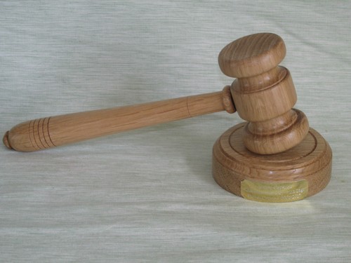 Oak gavel block engraved - &,