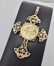 9ct cross pendant With Half