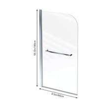 Bathroom Over Bathtub Door 180° Pivot Bath Shower Screen Tempered Glass Panel