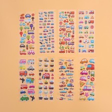  8pcs Kids Stickers Bubbles Cartoon Vehicle Stickers for Children Teachers