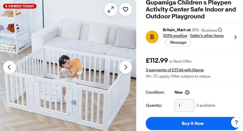 Child plastic playpen