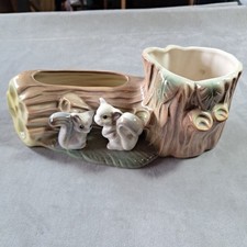 Hornsea Pottery Squirrel & Log Planter Posy Pot, design number 102