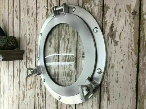 Brass porthole mirror - 12",