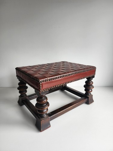 Antique leather top wooden - antique,