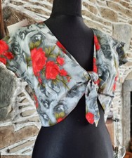 1950's, Vintage Style, Summer, Cotton Tie Top, Tara Starlet. UK 10 -12