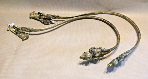 Pair antique gilded brass - a,