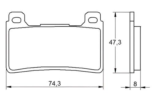 Front recessed brake pads - pads, for
