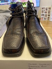 Oliver Sweeney Men's Leather Snakeskin Boots - Browm Size UK 7