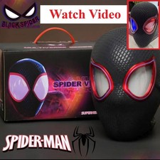 Premium Spiderman Miles Morales Marvel Cosplay Mask Helmet Remote LED Eye Blink