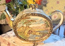 1940s Sadler “Old Mill” Barrel-Shaped Vintage Teapot Made in England