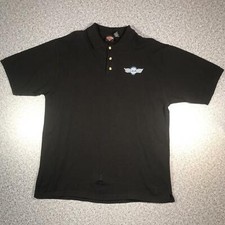 Vintage HARLEY DAVIDSON Mens Polo Shirt XL | USA Biker 2003 Black-n-Blue Ball