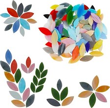 Glass Petal Mosaic Tiles (100 Pieces) - Mixed Colours Assorted Sizes Belle Vous