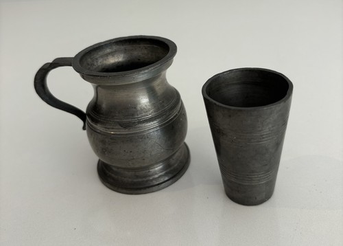 Vintage pewter tankard - pewter, &