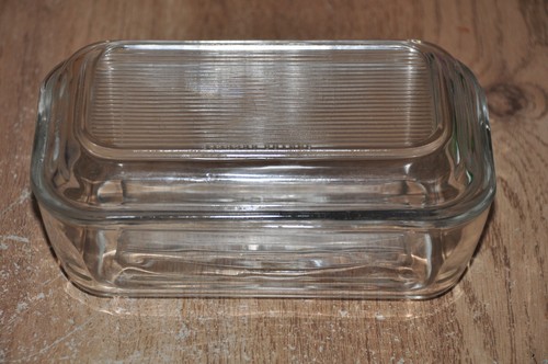 Vintage arcoroc glass butter - arcoroc,