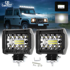 2PCS 12V 4inch Square 240W LED Work Lamp Flood Light Tractor Recovery Truck Van