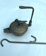 Vintage Brass Oil Betty Lamp with little bird and hanger