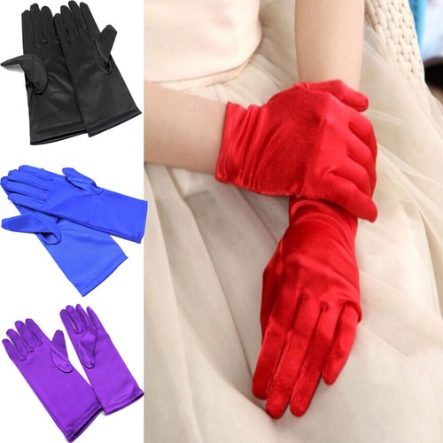 Short satin gloves for - short,