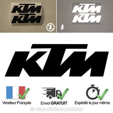 2 Stickers pour KTM Noir Réfléchissant Adhésif 10 cm par 3,1 cm Adhésif Tuning