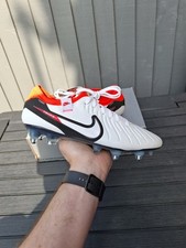Nike Tiempo Legend 10 Elite Firm Ground White/Black/Bright Crimson Size 6.5 (UK)