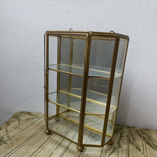 Vintage brass glass mirrored - vintage,