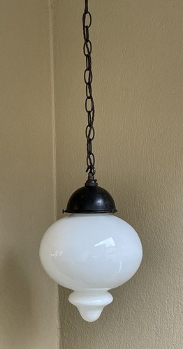 Large antique opaline - large, pendant