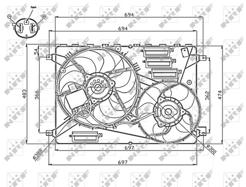 47754 nrf fan radiator for - nrf,