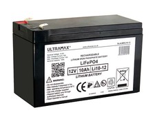ULTRAMAX 12V 10Ah LITHIUM IRON PHOSPHATE - LiFePO4 Battery For Camping