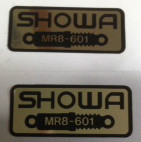 HONDA NC30 VFR400R FRONT FORK SHOWA CAUTION WARNING LABEL DECALS X 2 UK VERSION