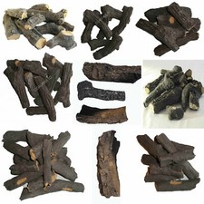 Gas Fire Ceramic Replacement Logs Set Living Flame Pebble Coal Bioethanol LPG