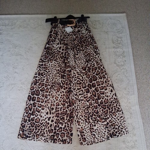 Zara leopard print satin wide - satin,