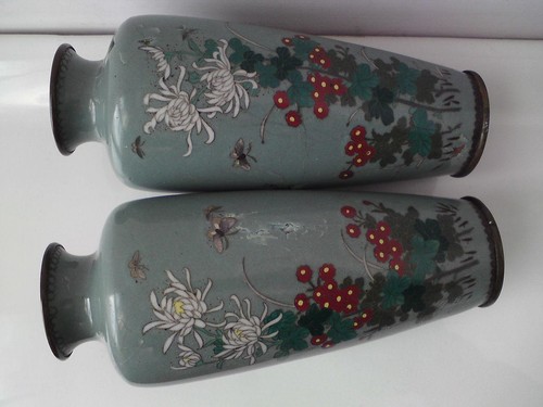 Pair japanese meiji - japanese, enamel