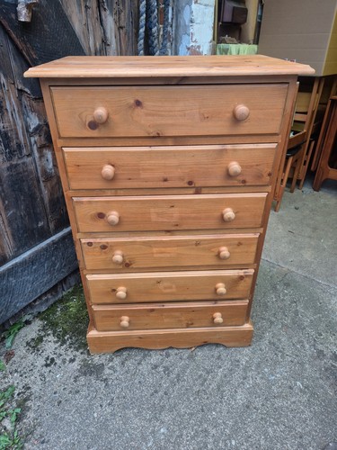 Solid pine chest - pine, six