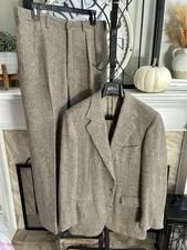POLO RALPH LAUREN vintage tweed suit - multi earth tones - sz 40L 40R