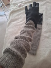 Long Leather/ Wool Gloves