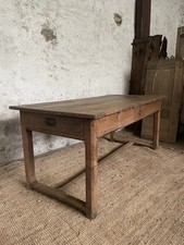 Antique French Oak Farmhouse Table Rustic 4 Drawers Solid Wood 174cm