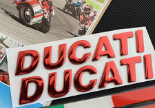 Red 3D Fuel Tank  Decal Rear Box For Ducati Badge Sticker Motorcycle UK!.