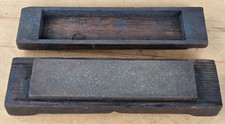 Vintage Natural Fine Sharpening Stone Oil Stone Oilstone Razor Hone in Wood Box