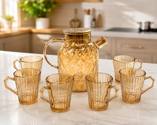 High boron glass tea set - high,