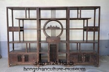 80" Old Chinese Wood Carved Dynasty Palace Storage Cabinet cupboard chest Set